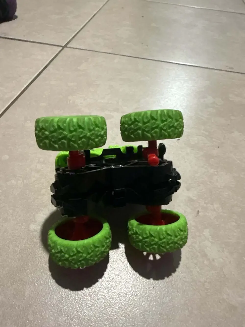 Green Dinosaur Monster Truck 360 Degree Rotation Stunt Toy Car